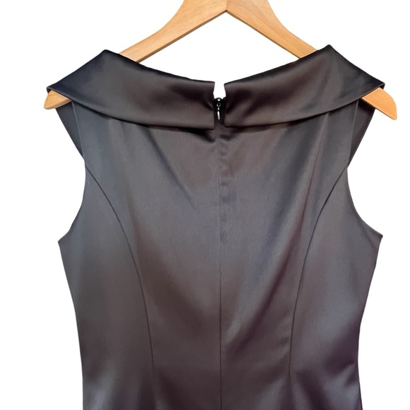 Kay Unger for Ann Taylor Black Satin Ruched Detail MIDI Cocktail 10 - Picture 5 of 8